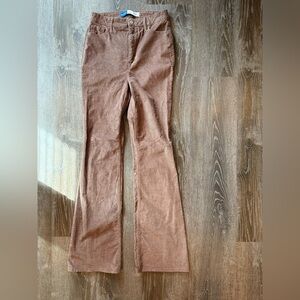 Old Navy Women's Tan Secret Slim Flare Corduroy Pants 8 TALL 35” Inseam